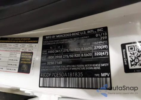 2013 Mercedes-Benz Gl 450 4Matic z USA, uszkodzony, nr VIN 4JGDF7CE5DA181835